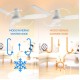 Ventilador de techo DC blanco con luz led + mando Ø132 Bass