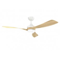 Ventilador de techo DC blanco/madera con luz led + mando Ø132 Passat