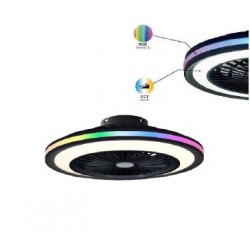 Ventilador de techo DC negro con luz led RGB + mando Ø55 Gamer