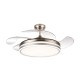 Ventilador de techo DC retráctil con luz LED y mando Ø107cm Calima niquel
