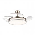 Ventilador de techo DC retráctil con luz LED y mando Ø107cm Calima niquel