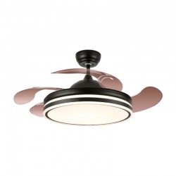 Ventilador de techo DC retráctil con luz LED y mando Ø107cm Calima negro