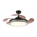 Ventilador de techo DC retráctil con luz LED y mando Ø107cm Calima negro