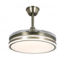 Ventilador de techo DC retráctil con luz LED y mando Ø107cm Calima cuero
