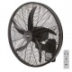 Ventilador de pared industrial con mando 45cm 100w negro