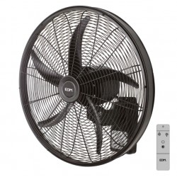 Ventilador de pared industrial con mando 45cm 100w negro