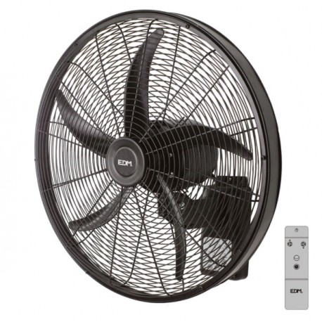 Ventilador de pared industrial con mando 45cm 100w negro