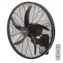 Ventilador de pared industrial con mando 45cm 100w negro