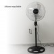 Ventilador de pie 45cm 70w con mando
