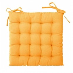 Cojín de algodón 38x38cm para silla exterior ocre