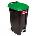 Contenedor de basura 120L negro/verde con pedal