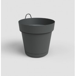Maceta Capri con reserva pared 20cm antracita