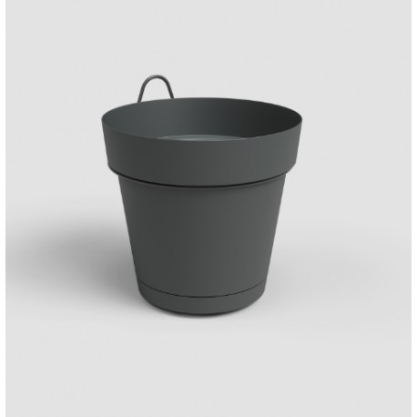 Maceta Capri con reserva pared 20cm antracita