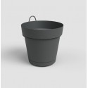 Maceta Capri con reserva pared 20cm antracita