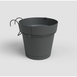 Maceta Capri con reserva para balcón 20cm antracita