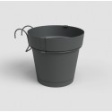 Maceta Capri con reserva para balcón 20cm antracita