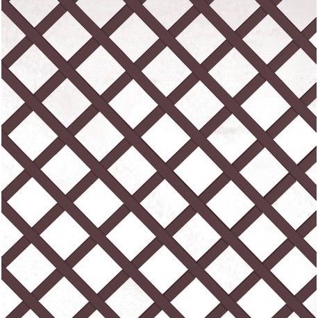 Celosía fija de PVC 1x2m 48mm marrón
