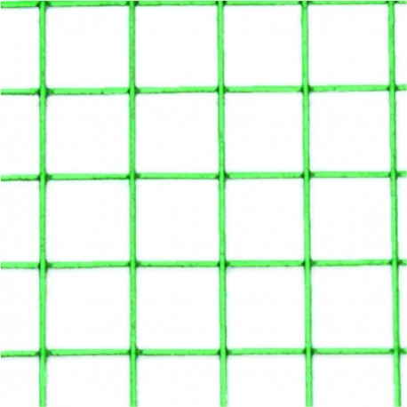 Malla metálica cuadrada plastificada verde 13mm 1x5m