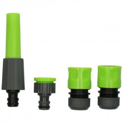 Set conector y boquillas verde/gris 4uds