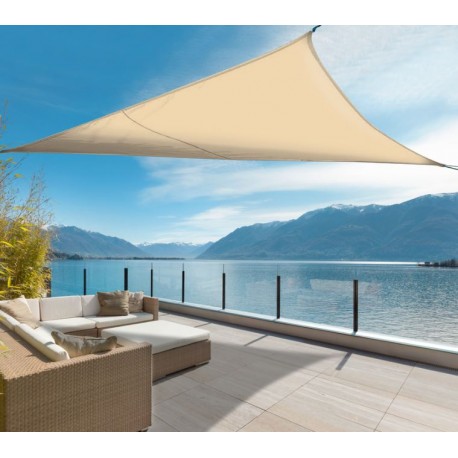 Toldo vela triangular elástico 3,4m beige