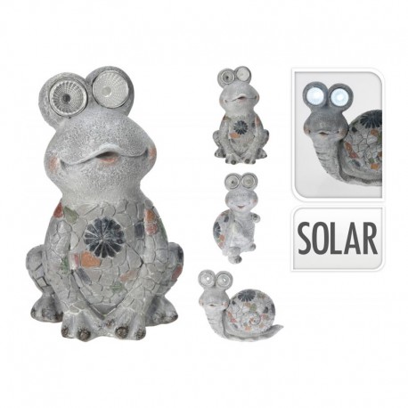 Figura solar jardín animales efecto piedra