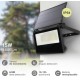 Aplique solar 1800lum con sensor negro