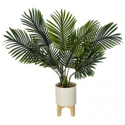 Palmera 72cm de alto con maceta de cerámica y base de madera