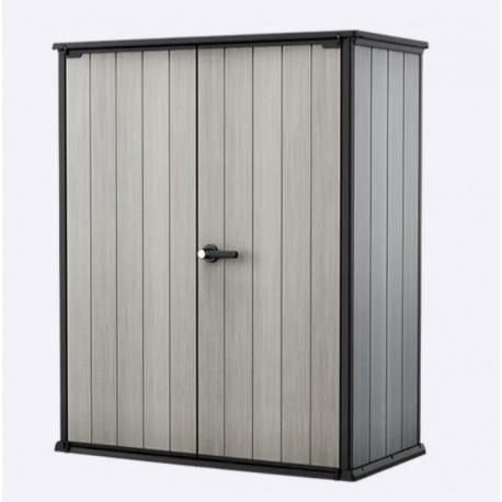 Cobertizo de resina High Store gris 140x74x170cm