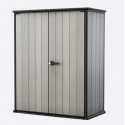 Cobertizo de resina High Store gris 140x74x170cm