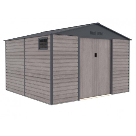 Cobertizo de metal Surrey imitación madera 340x226x319cm 10,85m2
