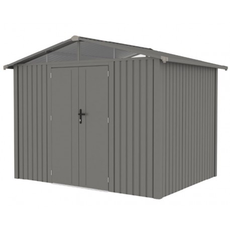 Cobertizo de metal Grunewald gris 304x232x228cm 7m2