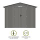 Cobertizo de metal Grunewald gris 304x232x228cm 7m2