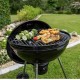 Barbacoa de carbón redonda con tapa y ruedas 67cm
