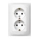 Base enchufe doble empotrable TT S-10