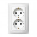 Base enchufe doble empotrable TT S-10
