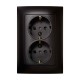 Base enchufe doble empotrable TT S-10