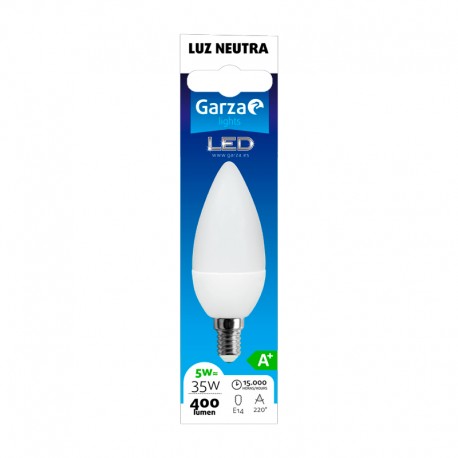 Bombilla vela LED E14 6W 470lm 220°