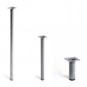 Pata para mesa de acero redonda cromo mate Ø3cm Rei