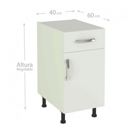 Mueble para cocina bajo 1 puerta 1 cajón