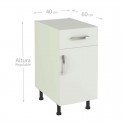 Mueble para cocina bajo 1 puerta 1 cajón