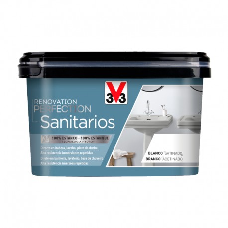 Pintura esmalte blanca para renovación sanitarios V33