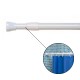 Barra de cortina de baño recta extensible de metal blanco brillo