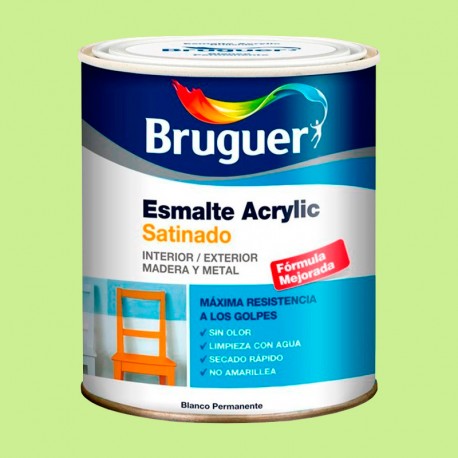 Esmalte acrílico satinado verde lima