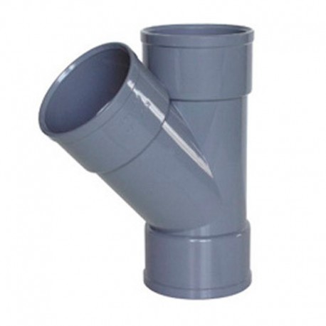 Derivación simple hembra-hembra 45º PVC evacuación