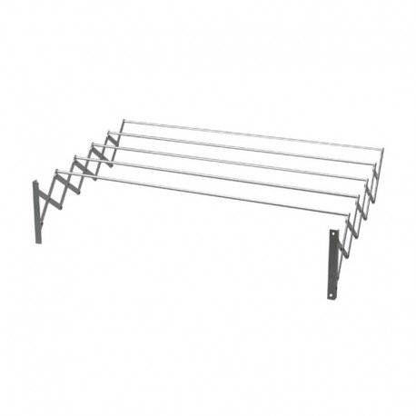Tendedero extensible de aluminio 5 varillas para pared