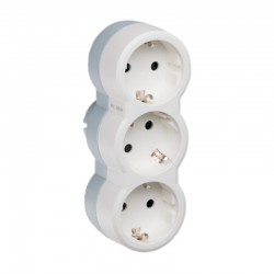 Adaptador triple Schuko frontal Legrand