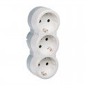 Adaptador triple Schuko frontal Legrand