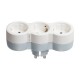 Adaptador triple Schuko frontal Legrand
