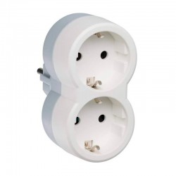 Adaptador doble Schuko frontal Legrand