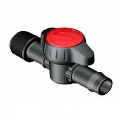 Llave paso rosca macho riego goteo 16mm